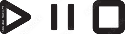 Black media control play pause stop