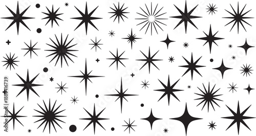 Black starburst pattern on white background desi