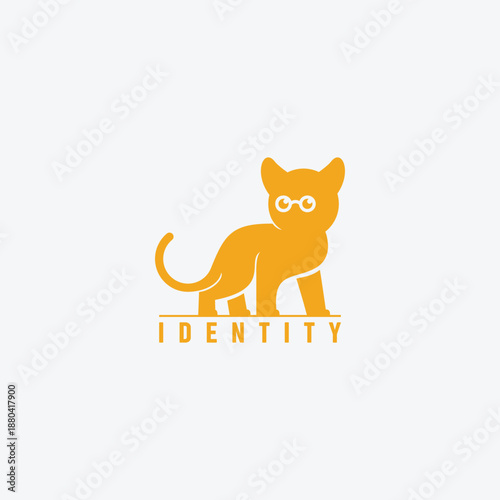 ADORABLE CAT SILHOUETTE WITH SUNGLASS LOGO