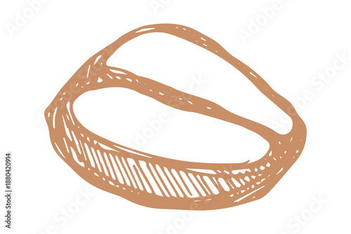 Hand drawn fresh roasted coffee bean Arabica robusta seed doodle Single element for print, web, design, decor