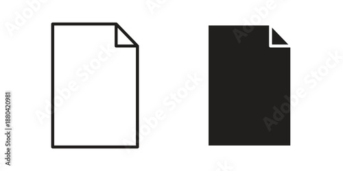 File icons vector glyph and thin line. Black icons