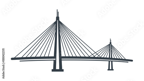 cable stayed bridge silhouette