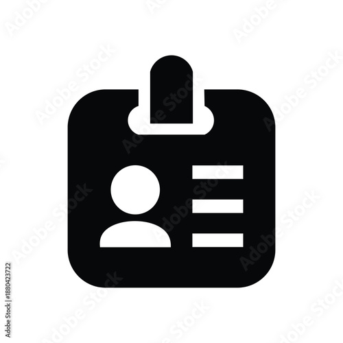 ID card icon representing personal identification employee access security and professional identity