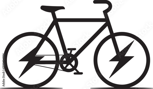 Electric bicycle with lightning bolt wheels bike