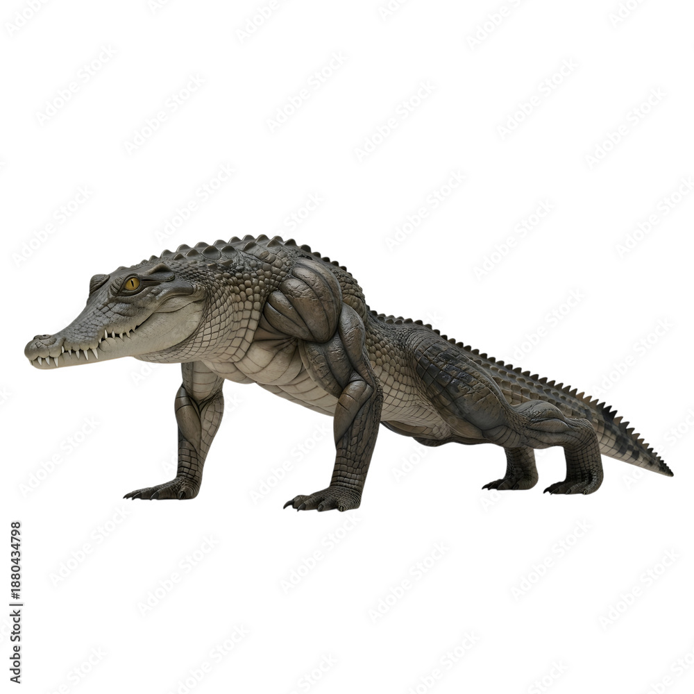 Fototapeta premium Realistic alligator model isolated on transparent background