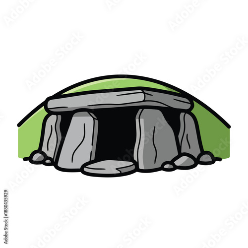 A cartoon illustration of a stone structure (1)