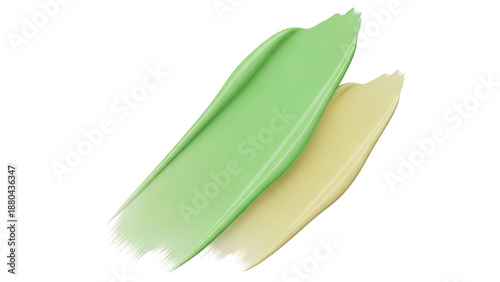 Green and Yellow Makeup Swatches on White Background