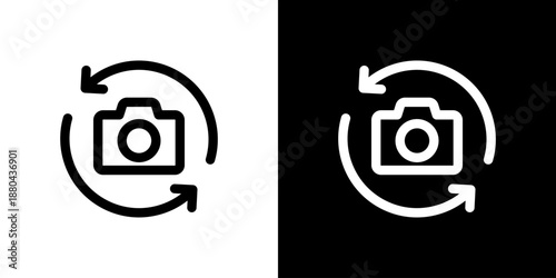カメラ回転・カメラ更新のアイコン（ベクター）