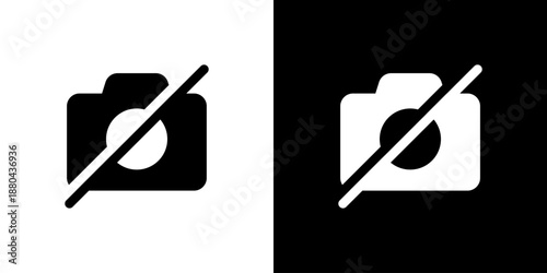 カメラ禁止・使用不可のアイコン（ベクター）