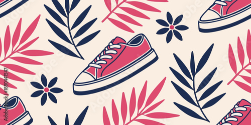 Seamless Bold Shape Pattern for Statement Apparel, High-Contrast Flat Vector Background for Fashion Textiles, Streetwear, and Modern Branding