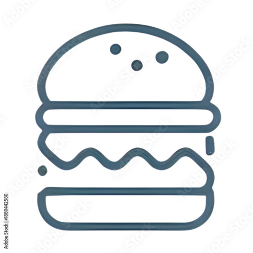 A simple illustration of a hamburger, possibly related to 358.svg, viewed from the front in a minimalist style