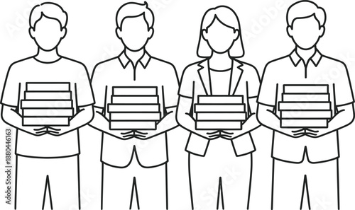 People holding boxes Vector