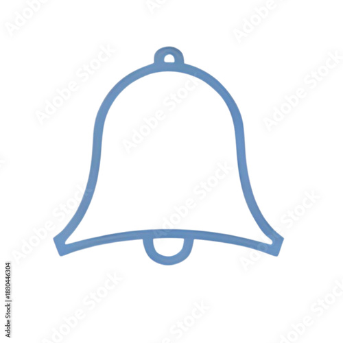 Simple blue bell icon illustration viewed from the front in a clean environment