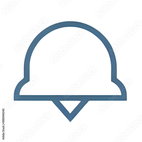 Simple blue icon of a bell symbolizing notification or alert viewed from a straightforward perspective in a minimalist digital graphic