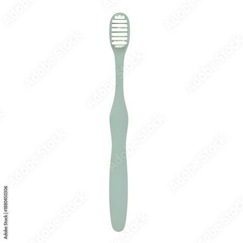 A simple, green toothbrush viewed from the side, featuring horizontal bristles, on a plain background, represented as a vector graphic, 406.svg style
