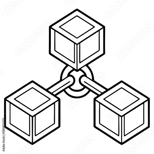 Blockchain Technology Decentralized Network and Web3 Data Connection Icon