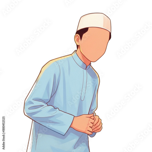 Man Wearing Traditional Islamic Clothing.
