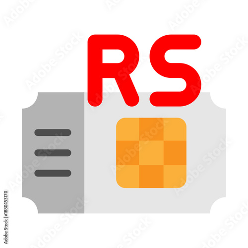 Lottery Ticket Vector Flat Icon Design