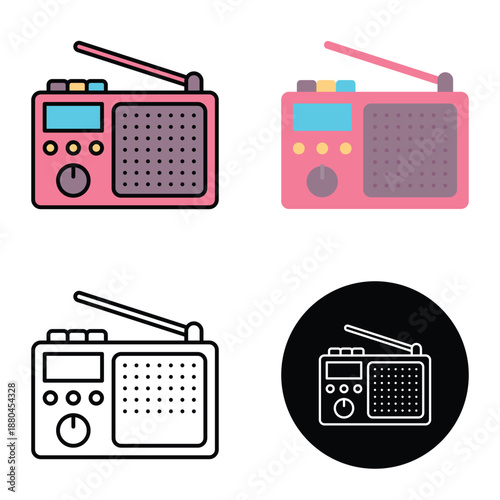 World Press Freedom Day Radio Broadcasting Icon Set, Suitable For Mobile Apps, Web Apps And Print Media. Multiple Style Icons, 