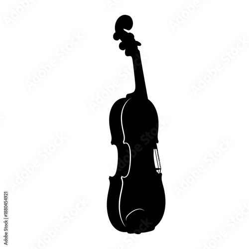 A striking silhouette of a double bass elegantly capturing musical form