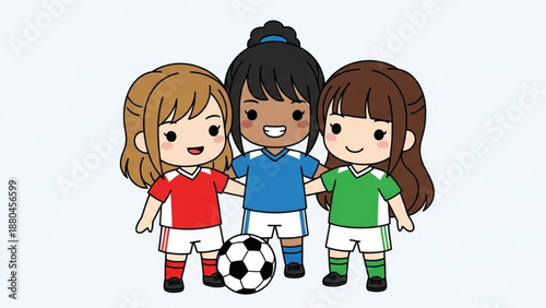 Girl with afro blowing colorful vuvuzela