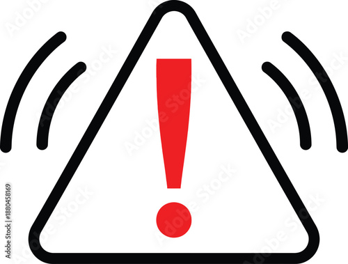 Audible alert and warning symbol indicating important notification or potential danger