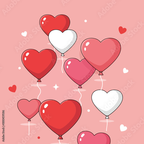 Heart Shaped Balloons in Various Colors.
