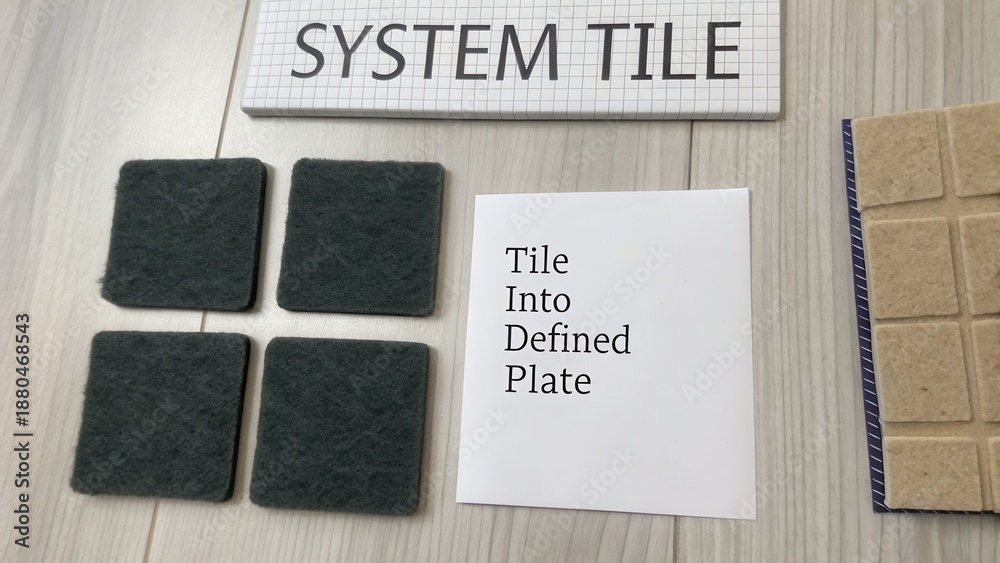 Obraz premium Design Elements Featuring Various Tile Materials, Textures, and Instruction for Installation Process in Interior Decor