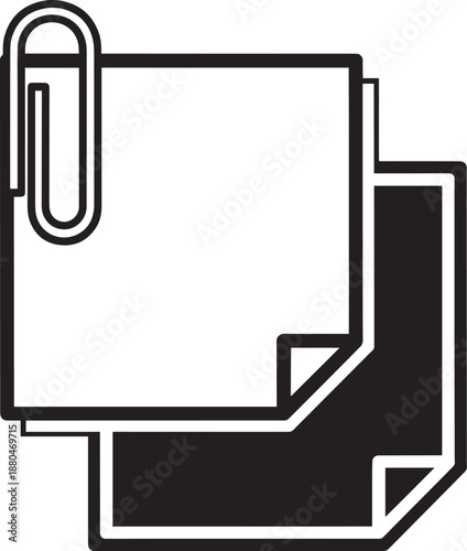 Documents paper stack icon paperclip attached vector illustration graphic