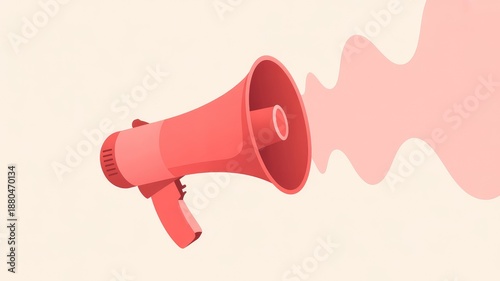 Vibrant megaphone announcing loudly with dynamic sound wave