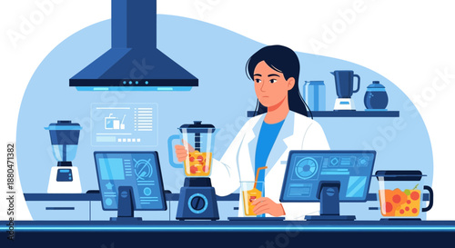 Scientist Conducting Research in Modern Laboratory Setting