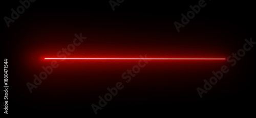 Photography Red neo ray on dark background. Red laser light flare