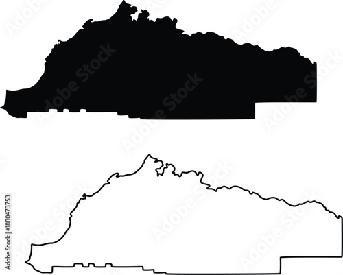 Map of north slope borough alaska usa silhouette flat and outline design

