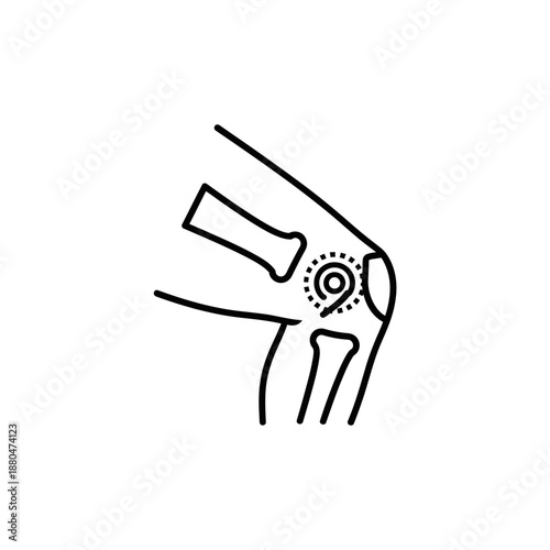 Human Knee Joint Anatomy Illustration – Leg Bone Medical Line Art Diagram