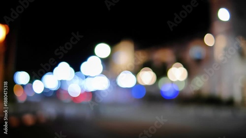 Bokeh of traffic lights, vehicles in the city at night, beautiful and aesthetic
