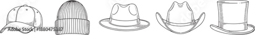 Collection of different headwear types for men and women