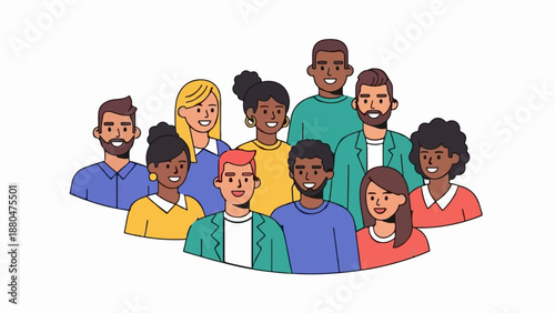 Diverse group of people smiling, representing community and unity