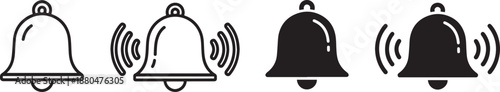 Ringing bell icon, notification alarm vector symbol, sound warning