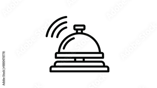 A bell on a white background signals service or attention is needed.