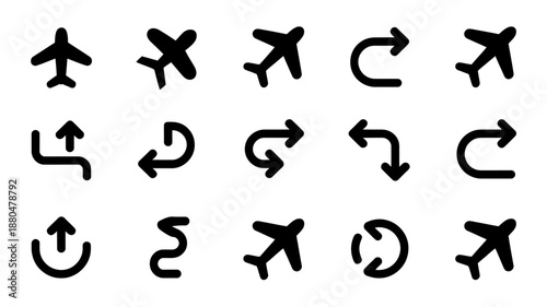 airplane icon set vector file free download  