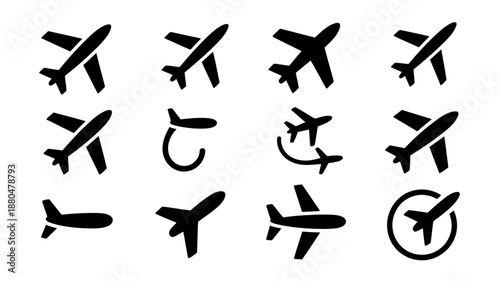airplane icon set vector file free download  