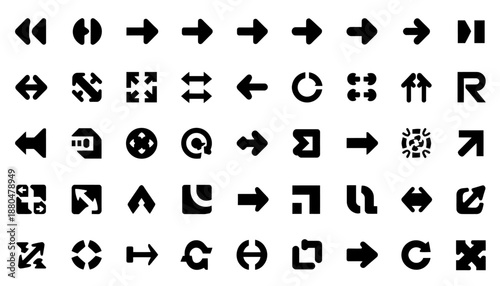 Direction arrow icons vector bundle set free download 