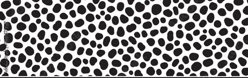 Seamless vector pattern featuring stylized organic black spots on clear background