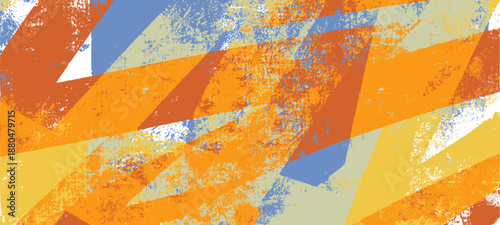 Ink roller brush stroke poster. Overlapping wide stripes with dusty noise and worn linocut xerox effect. Hand drawn grunge texture.