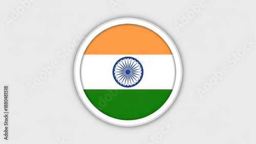 Indian flag symbol in a white circle