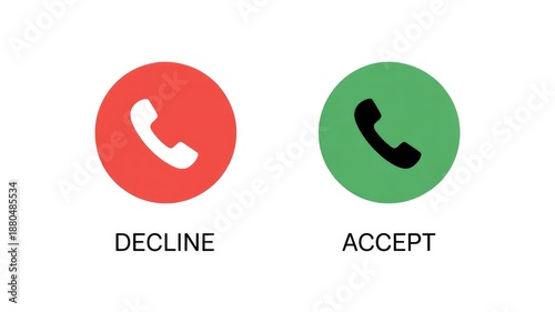 Wallpaper Mural Accept or decline phone call options with red and green buttons Torontodigital.ca