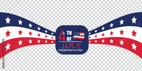 Fourth of july independence day celebration banner with american flag colors