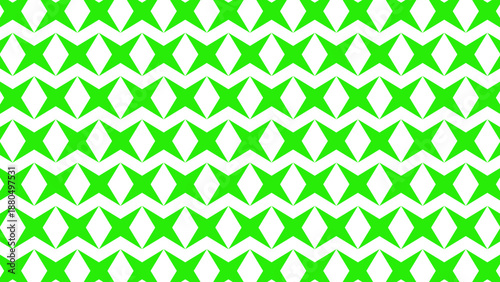 Vibrant green and white zigzag pattern with diamond shapes seamless geometric background texture