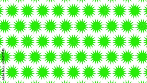 Vibrant green spiky starburst pattern on white background seamless repeat texture abstract design element for creative projects and digital art