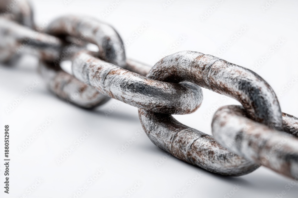 Fototapeta premium Interconnected chain links represent the foundation of blockchain technology in a modern digital world